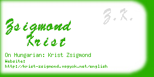 zsigmond krist business card